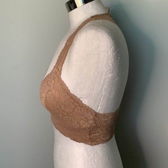 FREE PEOPLE NWT NUDE TAN LACE RACERBACK BRALETTE SIZE XS - Picture 5 of 9